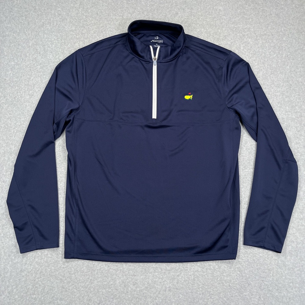 Masters Tech Quarter Zip Pullover Mens XL Navy Blue Augusta National Golf MT7440 - Picture 2 of 12